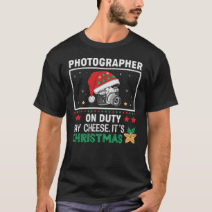 Camiseta Fotógrafo Navidad - En servicio, dice queso