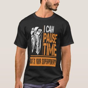 Camiseta Fotógrafo Pausa el Tiempo Hobby Gracioso