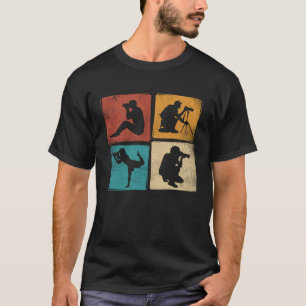 Camiseta Fotógrafo retro posiciona fotografía de cámara vin