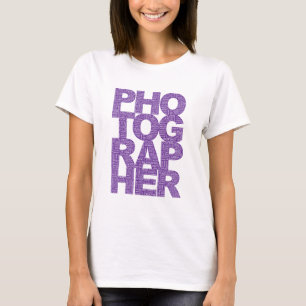Camiseta Fotógrafo - texto púrpura