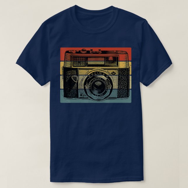 Camiseta Fotógrafo veterano retro camer (Diseño del anverso)