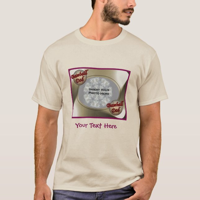 Camiseta Fotograma fotográfico de papá de béisbol personali (Anverso)