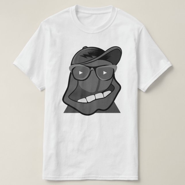 Camiseta Fotomontaje divertido Resumen de arte cara negro/b (Diseño del anverso)