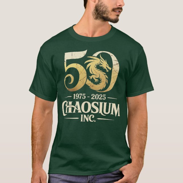 Camiseta Fotoroom en el 50 aniversario de Chaosium (Anverso)