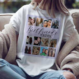 Camiseta Fotos Cool de Mejores Amigos Collage Morado