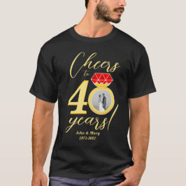 Camiseta Fotos de 40 años de aniversario de Boda