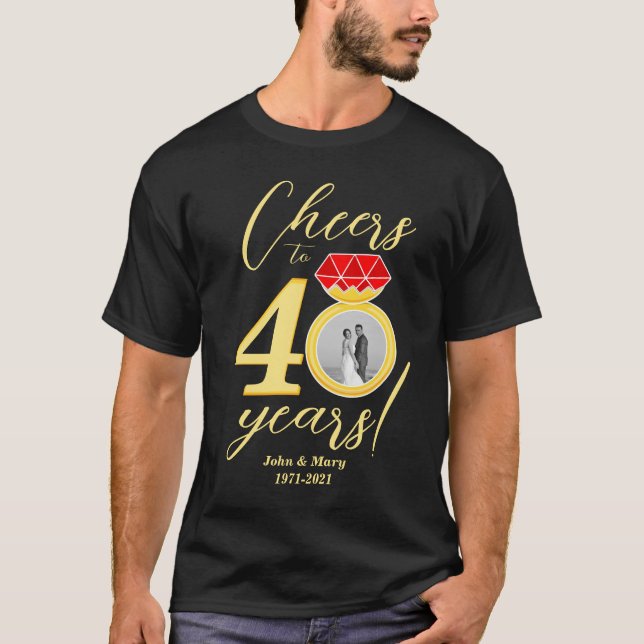 Camiseta Fotos de 40 años de aniversario de Boda (Anverso)