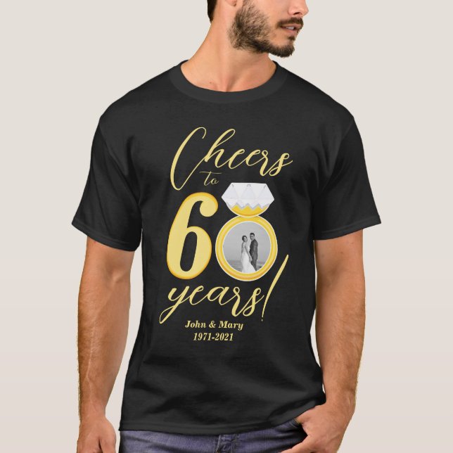 Camiseta Fotos de 60 años de aniversario de Boda (Anverso)