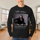 Camiseta Fotos de cumpleaños mito leyenda del nombre divers<br><div class="desc">Personaliza y agrega tu propia foto del hombre/niño de cumpleaños. Personalice y agregue un nombre,  edad 40 y un texto. Texto: El hombre,  el mito,  la leyenda.</div>