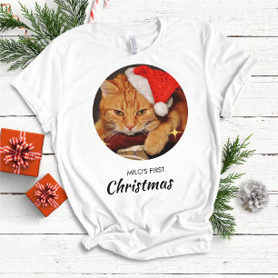 Camiseta Fotos de gatos divertidos durante la primera Navid