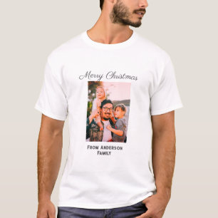 Camiseta Fotos de navidad amor moderno simple mor familiar