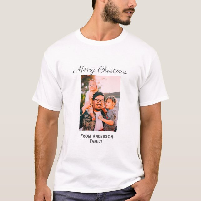 Camiseta Fotos de navidad amor moderno simple mor familiar (Anverso)