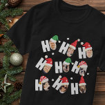 Camiseta Fotos de nueve familias de modernos Santa Sat Cute<br><div class="desc">Este diseño sencillo y moderno se compone de una tipografía de guion lúdica.</div>