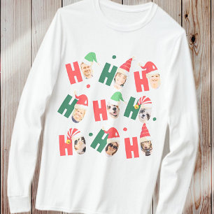 Camiseta Fotos de nueve familias de modernos Santa Sat Cute
