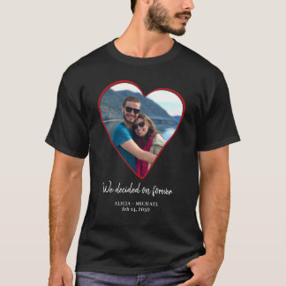 Camiseta Fotos de parejas corazón compromiso personalizadas