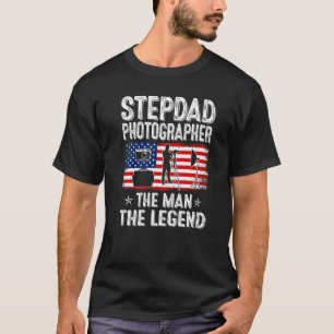 Camiseta Fotos de Stepdad del Día del Padre de la Bandera d
