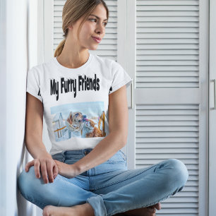 Camiseta Fotos del gato y el perro de los amigos furtivos