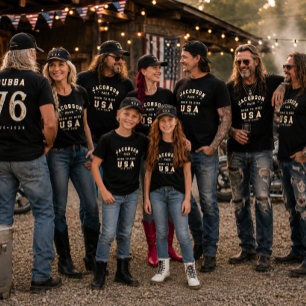 Camiseta Fotos Familiares del 4 de Julio Personalizadas Bor
