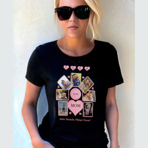 Camiseta Fotos personalizadas AMANTE MOM con corazón negro