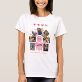 Camiseta Fotos Personalizadas TE AMO MAMÁ con Corazones Bla