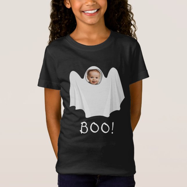 Camiseta Fotos personalizados Fantasma BOO Spooky Feliz Hal (Anverso)