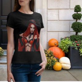 Camiseta Fotos realistas de la bruja de Sultry Red-Haired