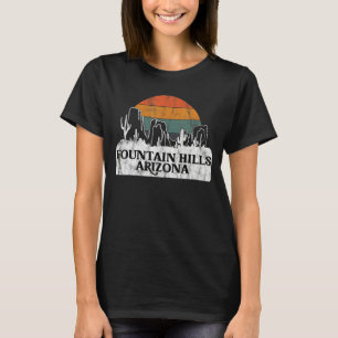 Camiseta Fountain Hills AZ Arizona Vintage sunset cactus m