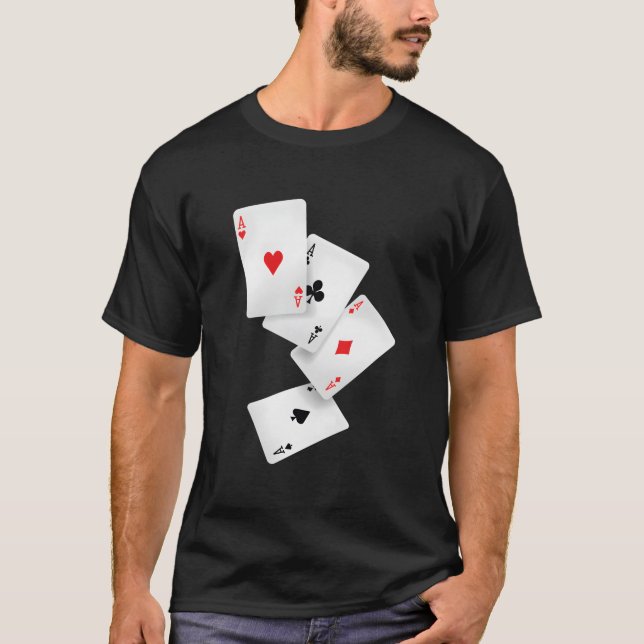 Camiseta Four Aces Poker Pro Lucky Player Winner Hand (Anverso)