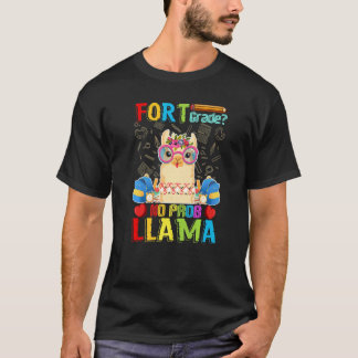 Camiseta Four Grade No Prob Llama Back To School First Day