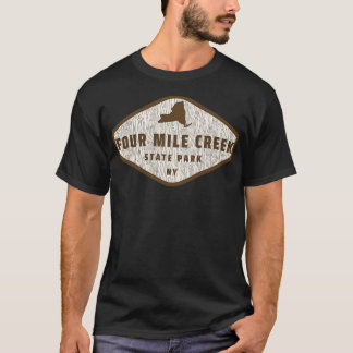 Camiseta Four Mile Creek State Park New York Tree Log Textu