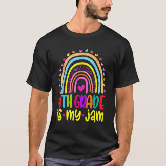 Camiseta Fourth 4th Grade Is My Jam  Back To School Rainbow