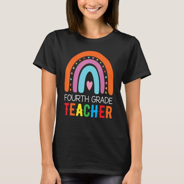 Camiseta Fourth Grade Rainbow Girls Boys Teacher Team 4th G (Anverso)
