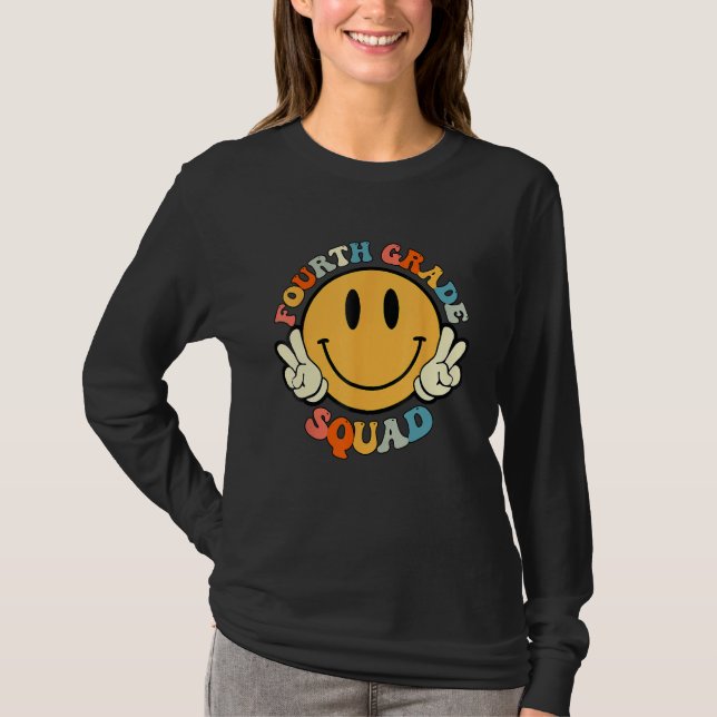 Camiseta Fourth Grade Squad Smile Face Teacher Student Back (Anverso)