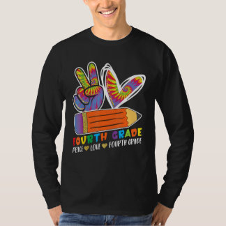 Camiseta Fourth Grade Teacher Student Peace Love Back to Sc