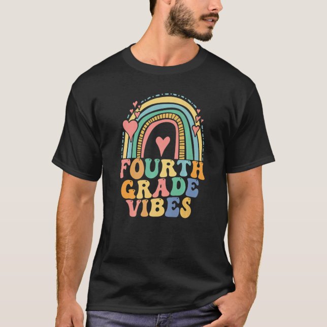 Camiseta Fourth Grade Vibes  4th Grade Team Retro 1st Day o (Anverso)