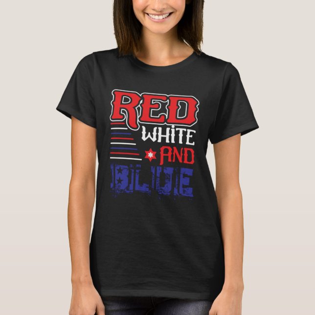 Camiseta Fourth of July 4th of July Red White and Blue (Anverso)