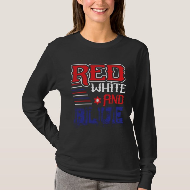 Camiseta Fourth of July 4th of July Red White and Blue (Anverso)