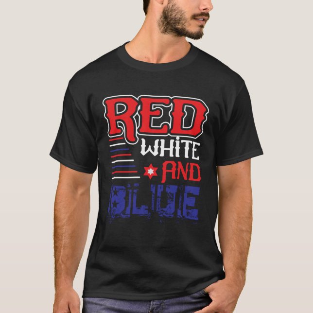 Camiseta Fourth of July 4th of July Red White and Blue (Anverso)