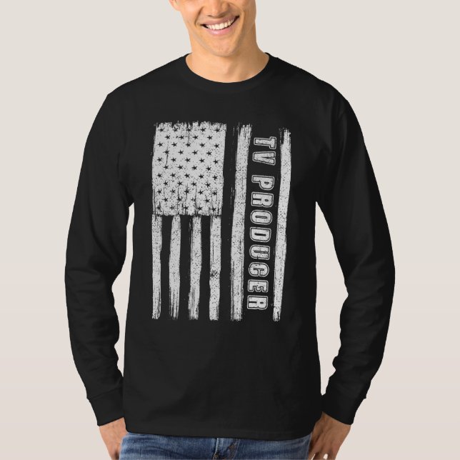 Camiseta Fourth of July  for Men American Flag tv producer (Anverso)