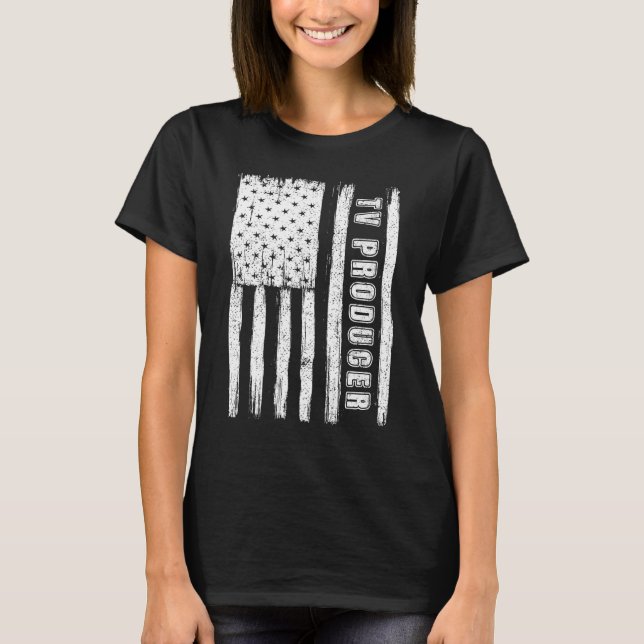 Camiseta Fourth of July  for Men American Flag tv producer (Anverso)