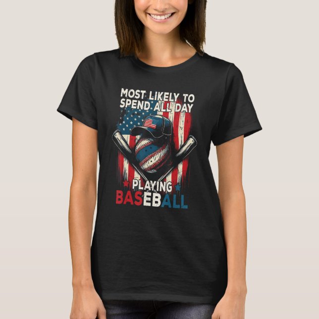 Camiseta Fourth Of July Quote Baseball Player Retro July 4t (Anverso)