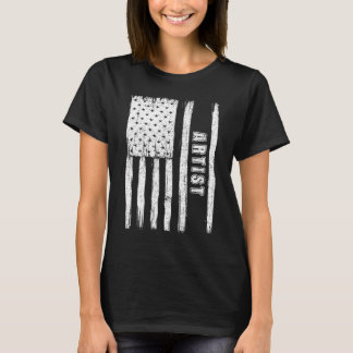 Camiseta Fourth of July Shirts for Men American Flag Artist