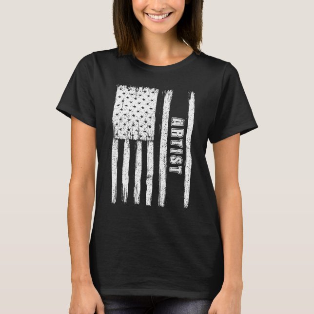 Camiseta Fourth of July Shirts for Men American Flag Artist (Anverso)