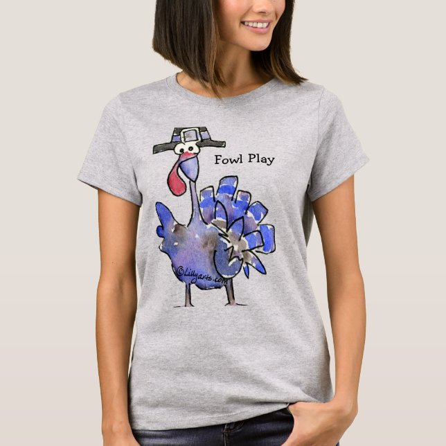 Camiseta Fowl Play Personalizado Blue Turkey (Anverso)