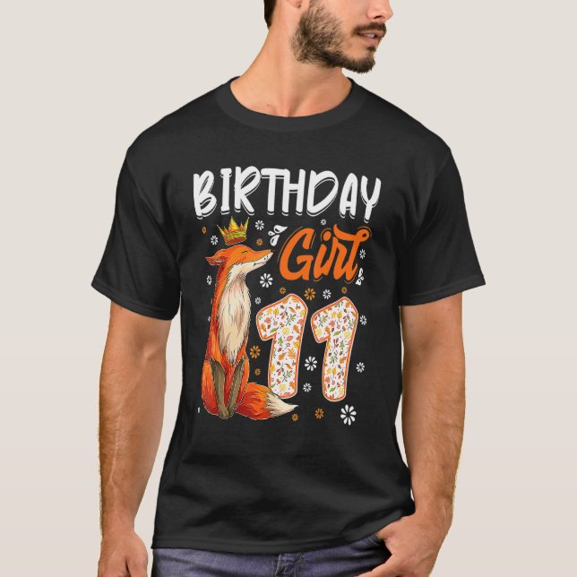 Camiseta Fox Animal 11º Chica de cumpleaños Fox B Día 11 Añ (Anverso)