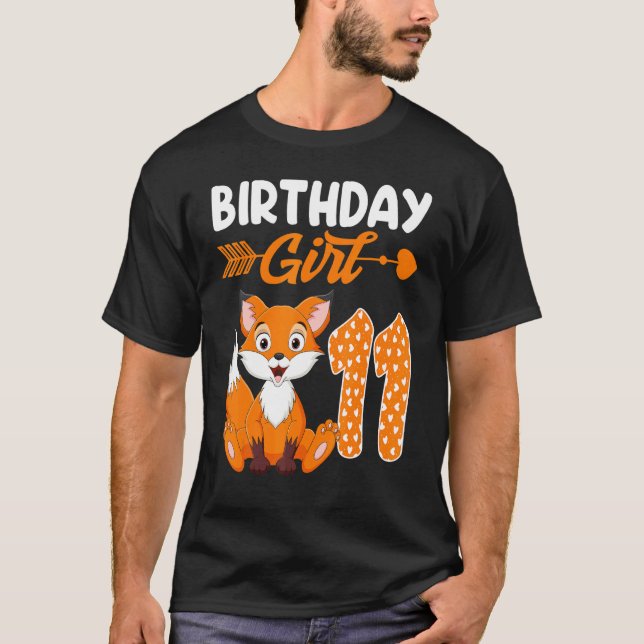 Camiseta Fox Animal 11º Chica de cumpleaños Fox B Día 11 Añ (Anverso)