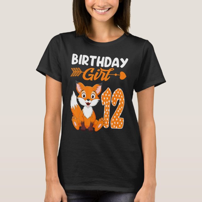 Camiseta Fox Animal 12th Birthday Chica Fox B Day 12 Year O (Anverso)