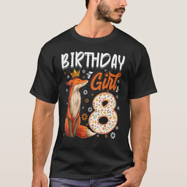 Camiseta Fox Animal 8 Chica de cumpleaños Fox B Día 8 Años (Anverso)