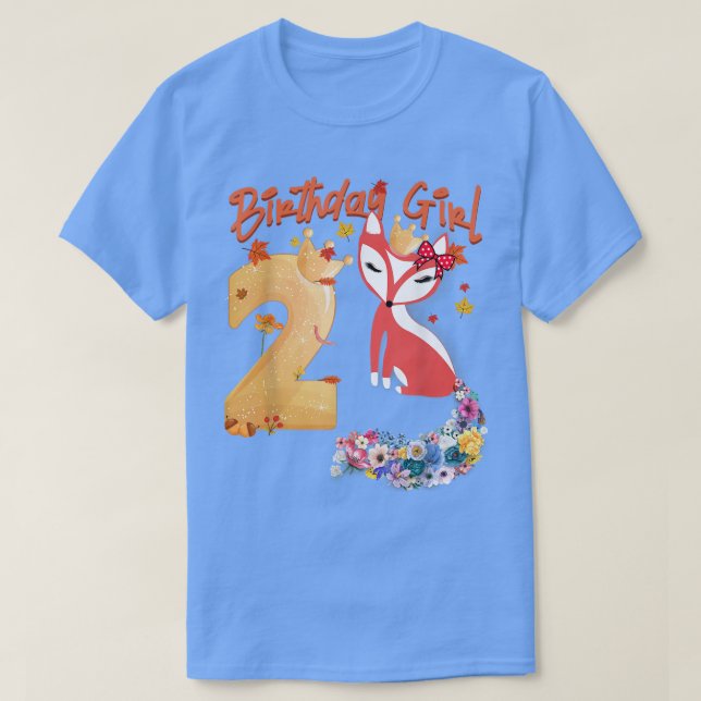 Camiseta Fox Animal Lovers 2.º cumpleaños Chica Fox B-day 2 (Diseño del anverso)