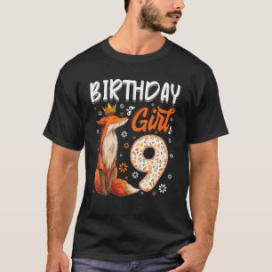 Camiseta Fox Animal Lovers 9 cumpleaños Chica Fox B Day 9 Y
